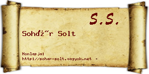 Sohár Solt névjegykártya